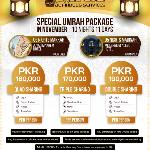 Umrah Hajj Package Flyer 2589029 Vector Art at Vecteezy